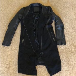 Skingraft black trench coat